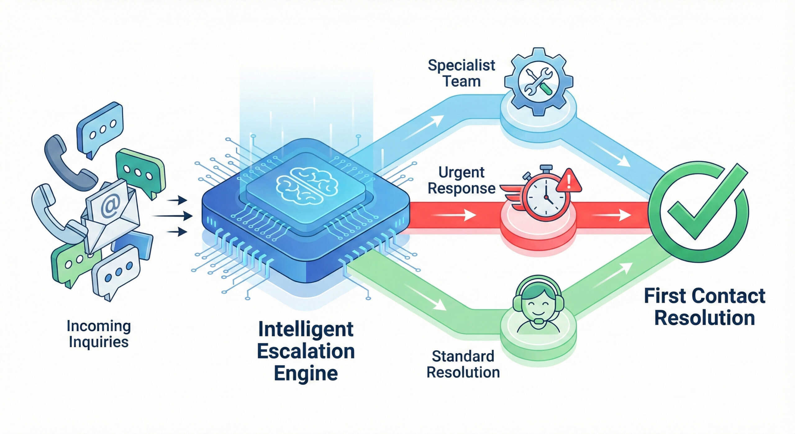 Reducing First Contact Resolution Failures with Intelligent Escalation Paths
