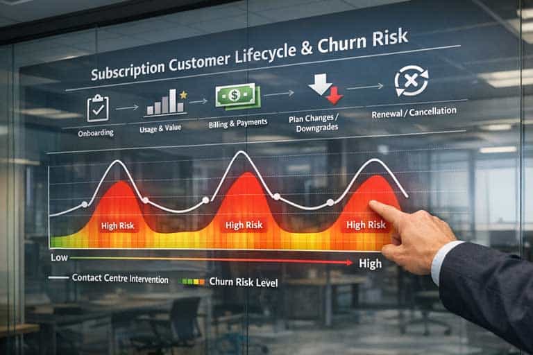How Contact Centres Reduce Churn Risk in Subscription-Based Business Models